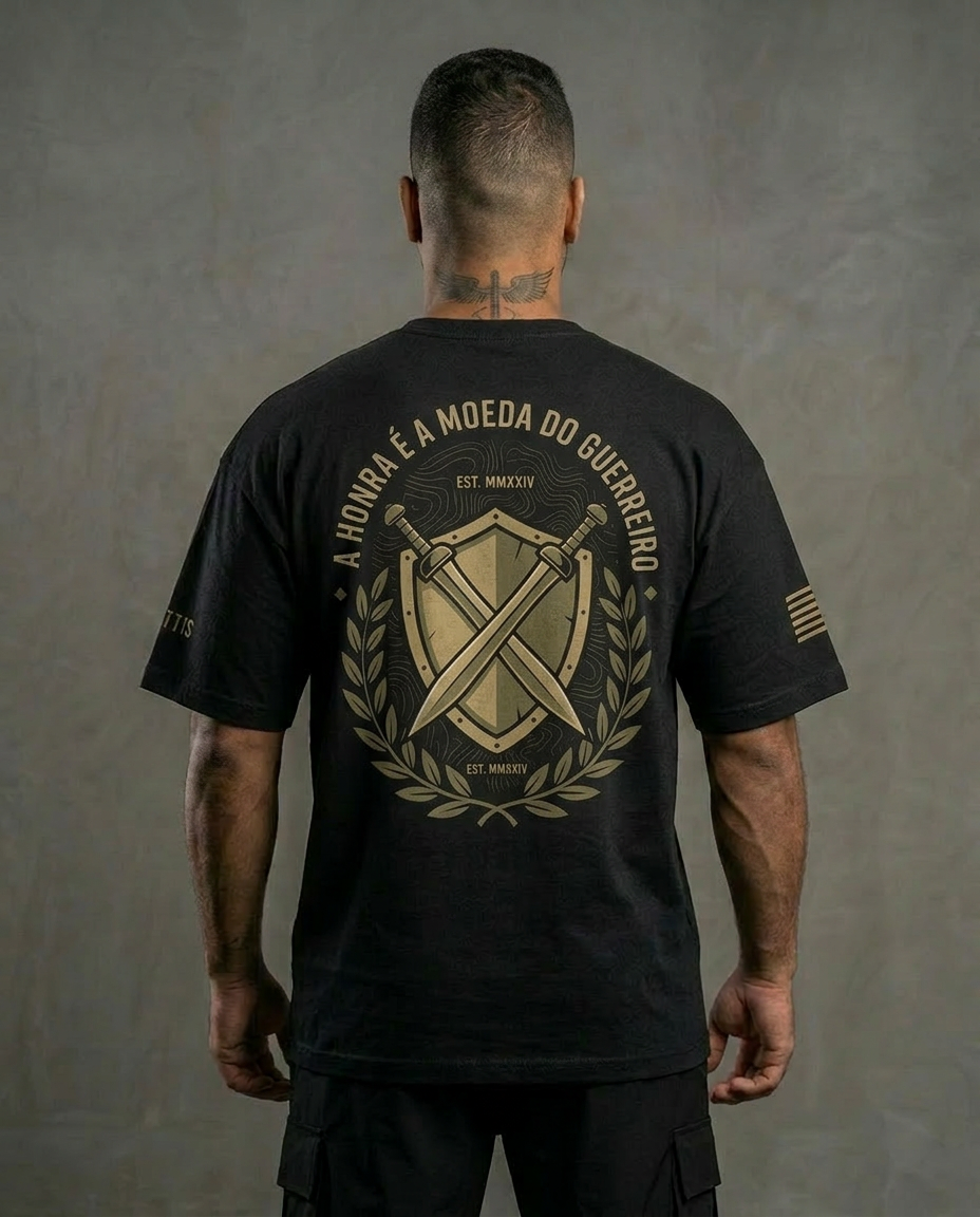 Camiseta A Honra é a Moeda do Guerreiro Oversized